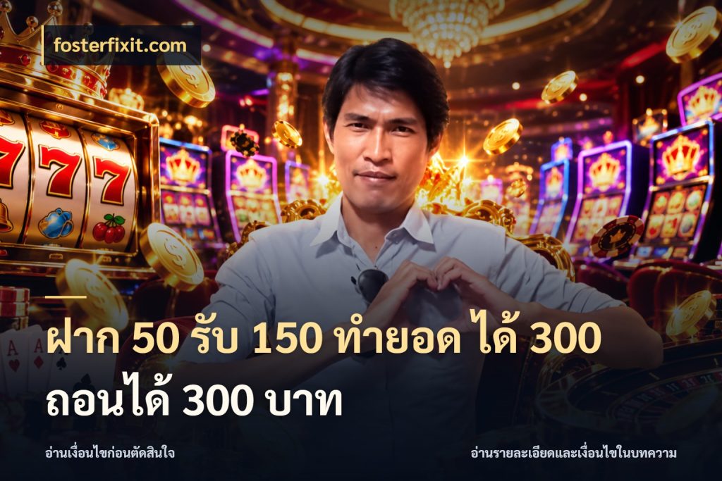 ฝาก 50 รับ 150 ทํายอด ได้ 300 ถอนได้ 300 บาท จับคู่โบนัสกับสไตล์เกมที่ชอบ สไตล์ fosterfixit.com