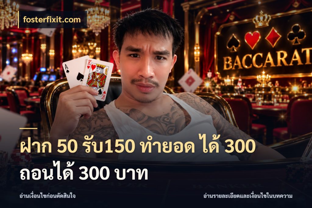 ฝาก 50 รับ150 ทำยอด ได้ 300 ถอนได้ 300 บาท สนุกกับตัวเลือกโปรในสไตล์ของคุณ กับ fosterfixit.com