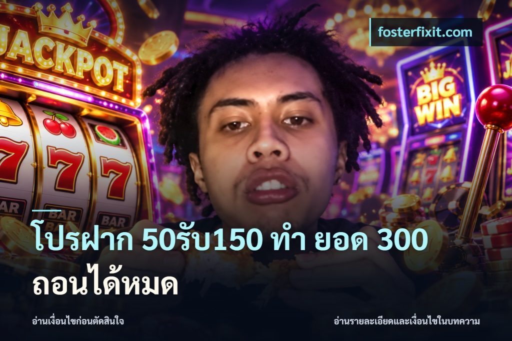 โปรฝาก 50รับ150 ทํา ยอด 300 ถอนได้หมด