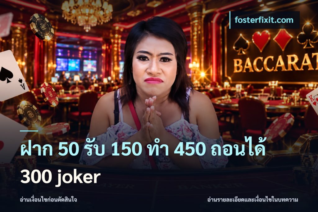 ฝาก 50 รับ 150 ทํา 450 ถอนได้ 300 joker