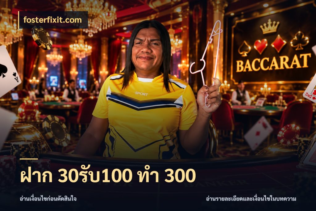 ฝาก 30รับ100 ทำ 300 โปรยอดรับที่สายเกมสนใจ ในมุม fosterfixit.com