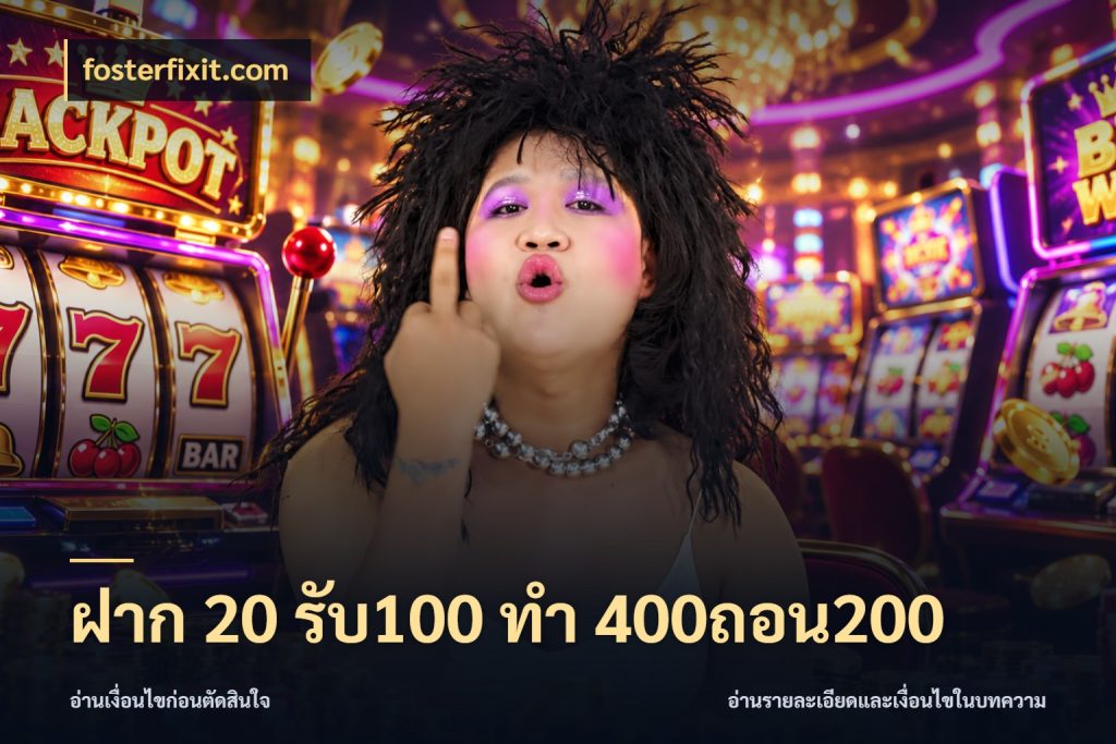 ฝาก 20 รับ100 ทํา 400ถอน200 โปรกับเกมที่ชอบเลือกให้ตรงสไตล์ ในมุม fosterfixit.com