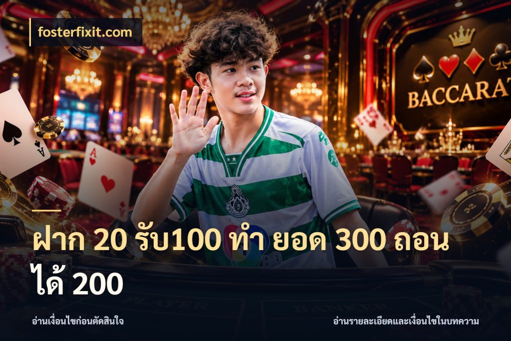 ฝาก 20 รับ100 ทํา ยอด 300 ถอนได้ 200 เครดิตกับรูปแบบโปรที่ตรงใจ ในมุม fosterfixit.com