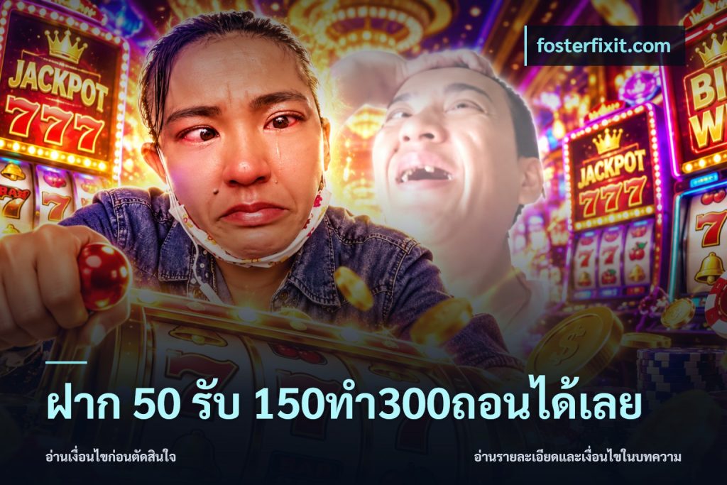 ฝาก 50 รับ 150ทำ300ถอนได้เลย