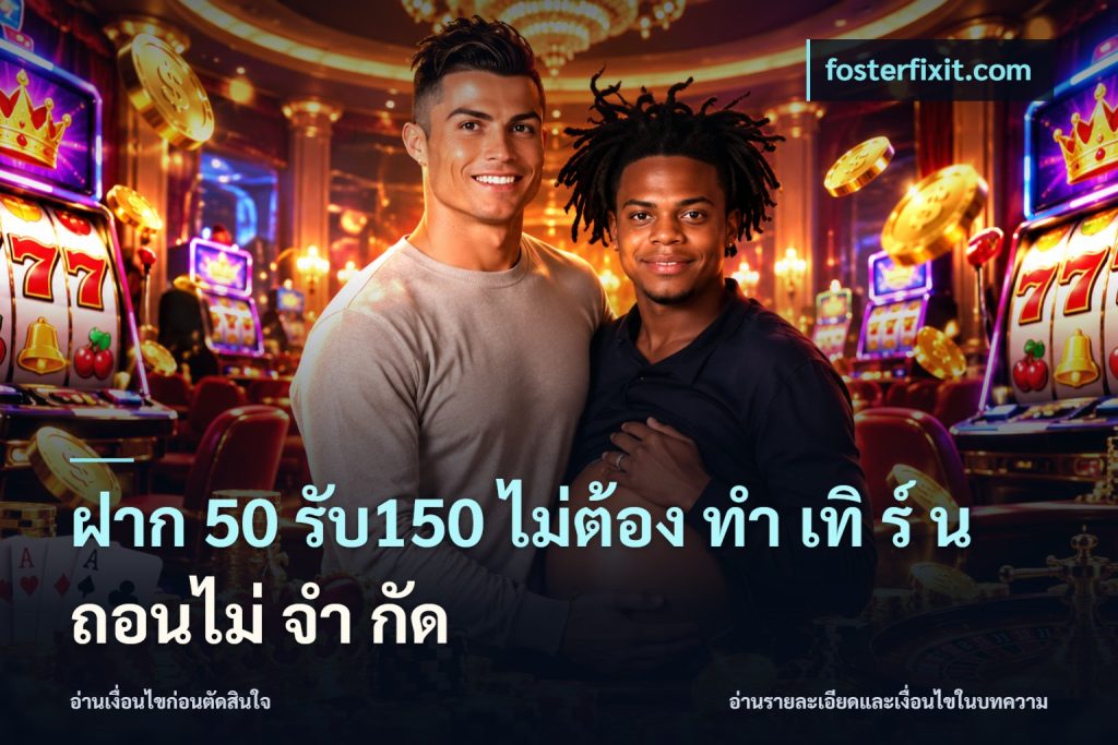 ฝาก 50 รับ150 ไม่ต้อง ทํา เทิ ร์ น ถอนไม่ จํา กัด