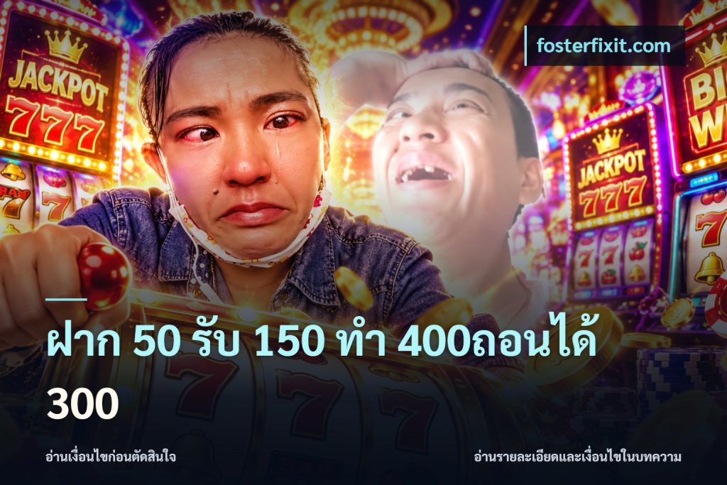 ฝาก 50 รับ 150 ทํา 400ถอนได้ 300