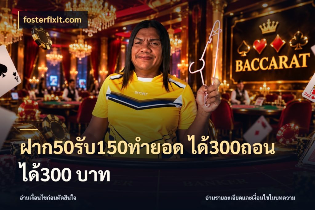 ฝาก50รับ150ทํายอด ได้300ถอนได้300 บาท fosterfixit.com โปรยอดรับที่สายเกมสนใจ