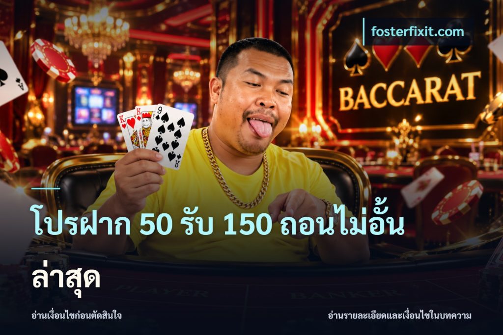 โปรฝาก 50 รับ 150 ถอนไม่อั้นล่าสุด