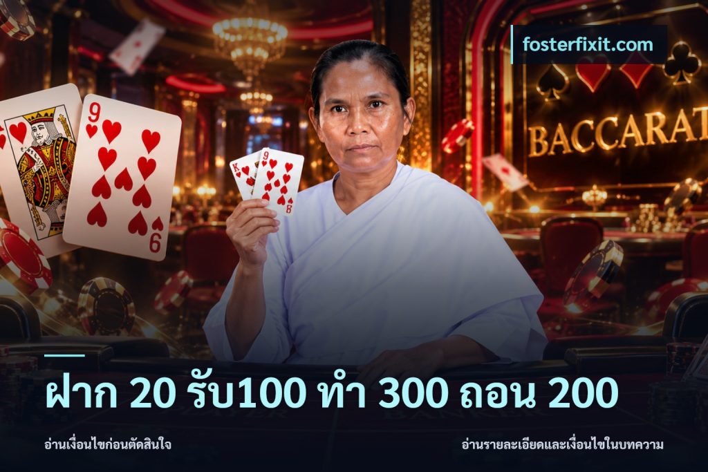 ฝาก 20 รับ100 ทํา 300 ถอน 200