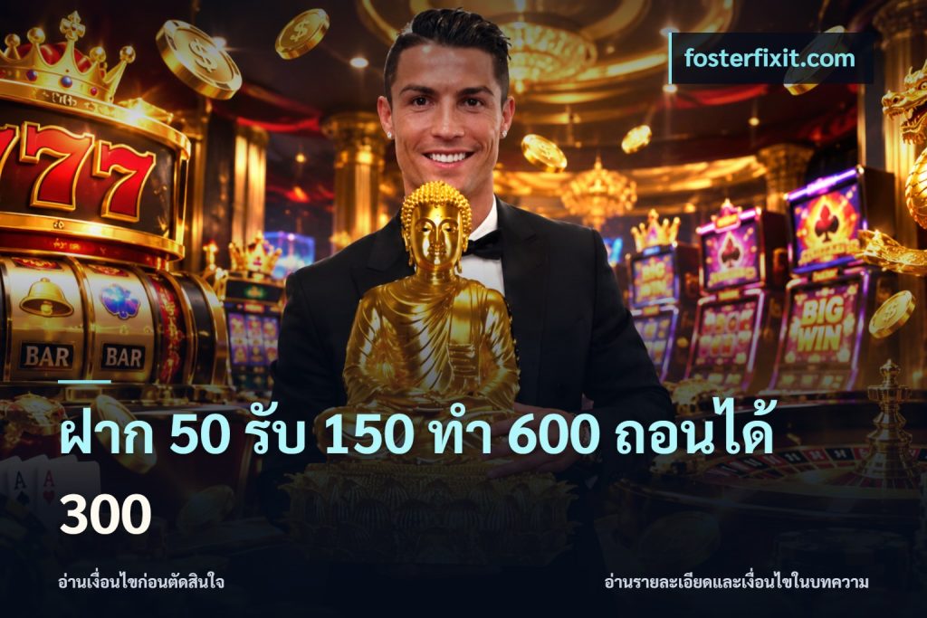 ฝาก 50 รับ 150 ทํา 600 ถอนได้ 300