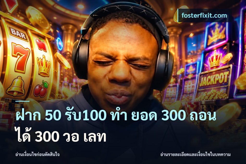 ฝาก 50 รับ100 ทํา ยอด 300 ถอนได้ 300 วอ เลท