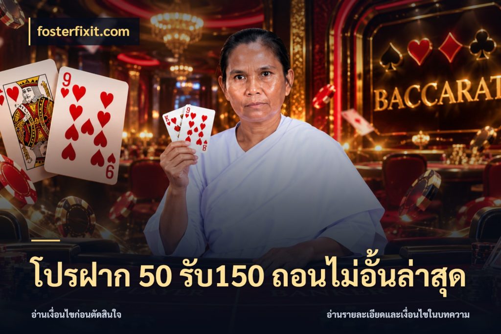 โปรฝาก 50 รับ150 ถอนไม่อั้นล่าสุด จับประเด็นยอดรับก่อนเลือกความสนุก สไตล์ fosterfixit.com