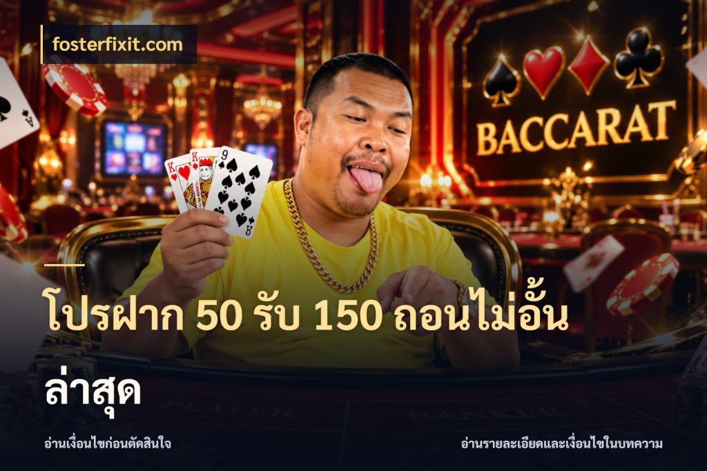 โปรฝาก 50 รับ 150 ถอนไม่อั้น ล่าสุด สนุกกับตัวเลือกโปรในสไตล์ของคุณ กับ fosterfixit.com