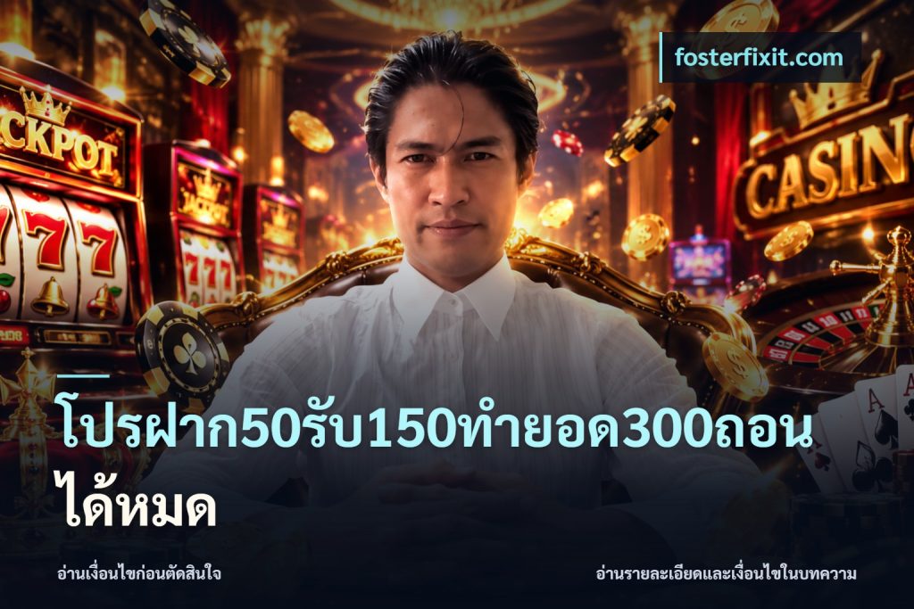 โปรฝาก50รับ150ทํายอด300ถอนได้หมด