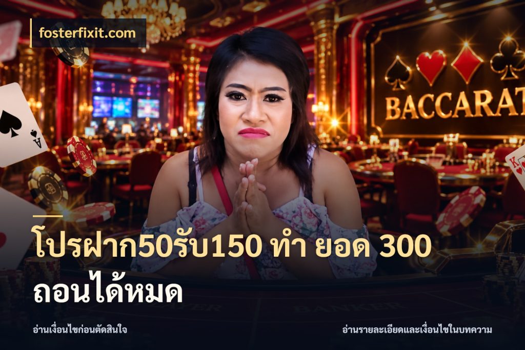 โปรฝาก50รับ150 ทํา ยอด 300 ถอนได้หมด จุดเด่นของเครดิตที่คนชอบเกมอยากรู้ ในมุม fosterfixit.com