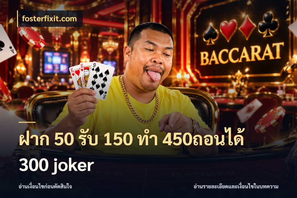 ฝาก 50 รับ 150 ทํา 450ถอนได้ 300 joker fosterfixit.com โปรกับเกมที่ชอบเลือกให้ตรงสไตล์