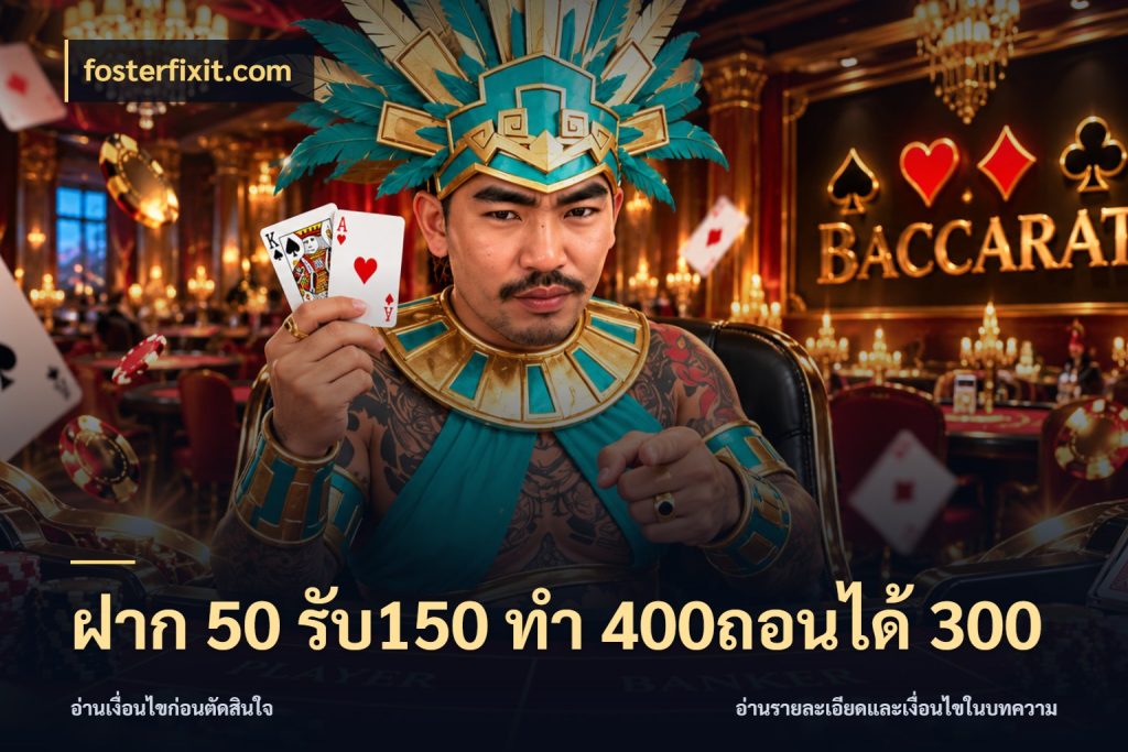 ฝาก 50 รับ150 ทํา 400ถอนได้ 300 เครดิตกับรูปแบบโปรที่ตรงใจ กับ fosterfixit.com